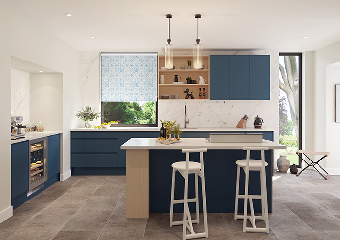 Moroccan Tiles, Vivid Blue - Twist&Fit Roller Blind - Image 8